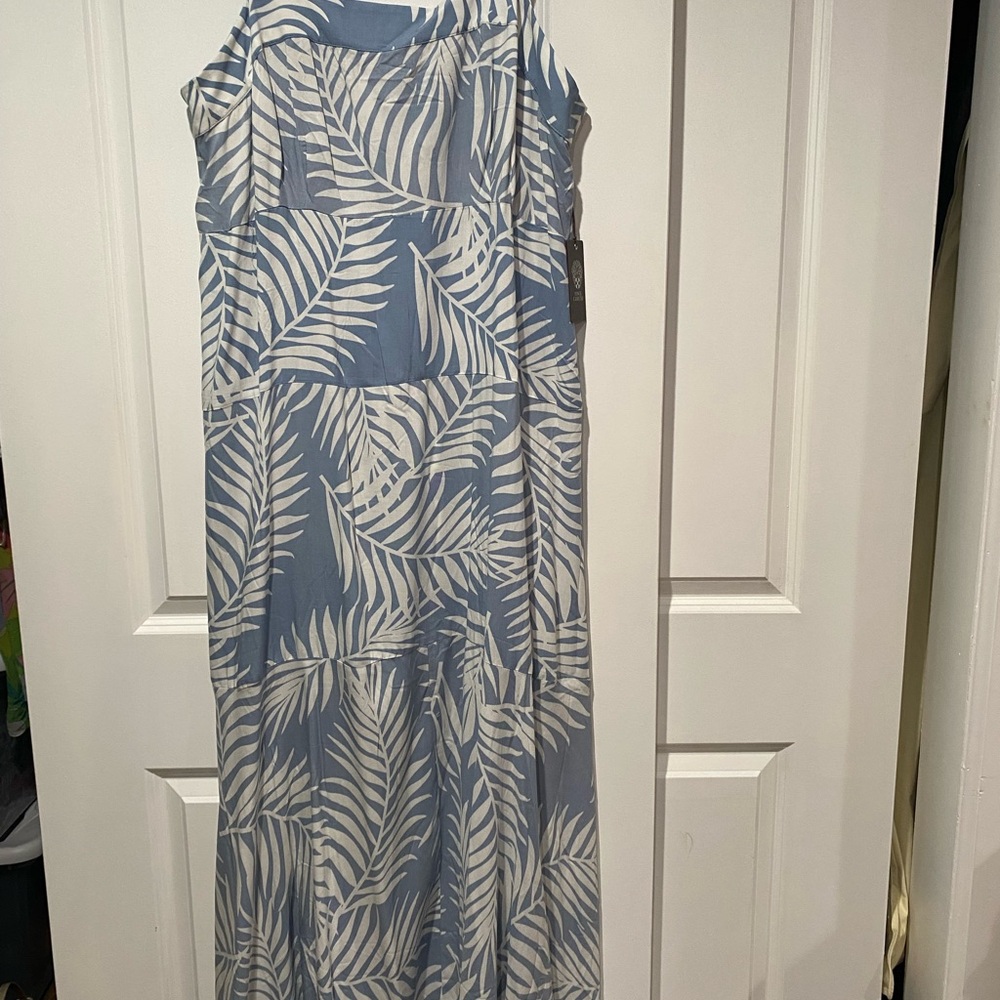 Vince Camuto Blue and White Midi Dress